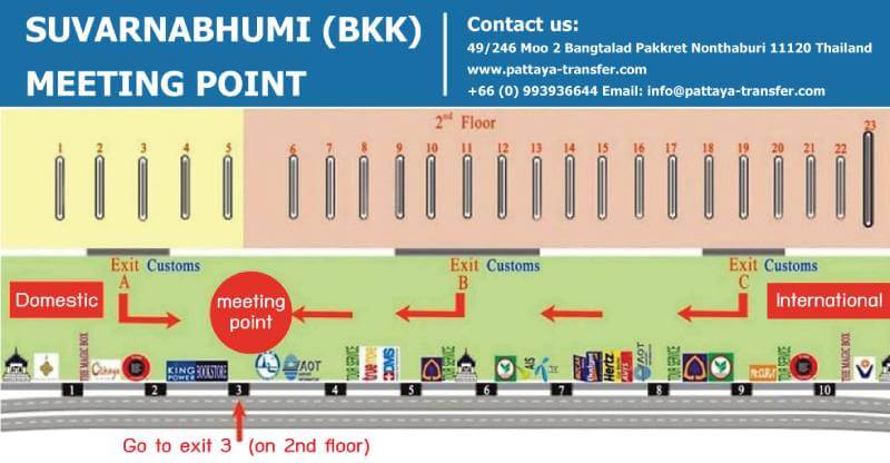 место встречи клиентов в Суварнабхуми EXIT 3